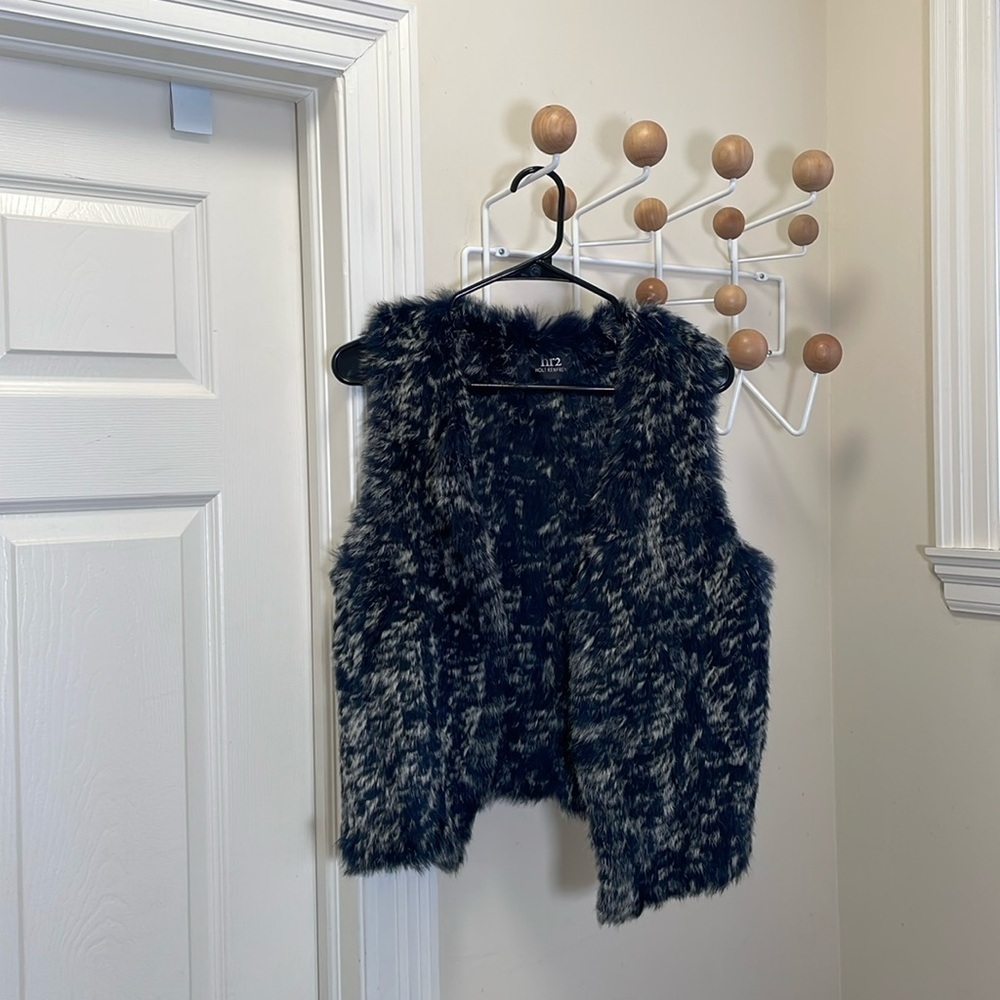 Holt Renfrew - Rabbit Fur Vest - Blue / White - M